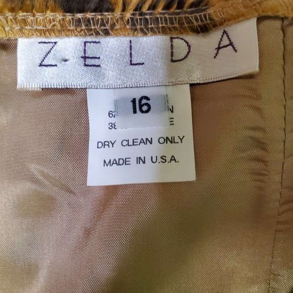 Zelda Pencil Skirt Leopard Print Faux Fur Skirt Brown sz 16 - Picture 4 of 5